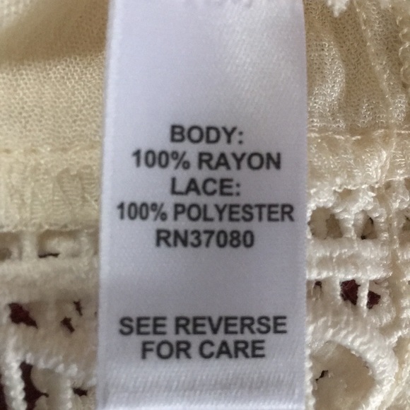 Cato Lace Accent Peasant Top Cream XL - Picture 5 of 6